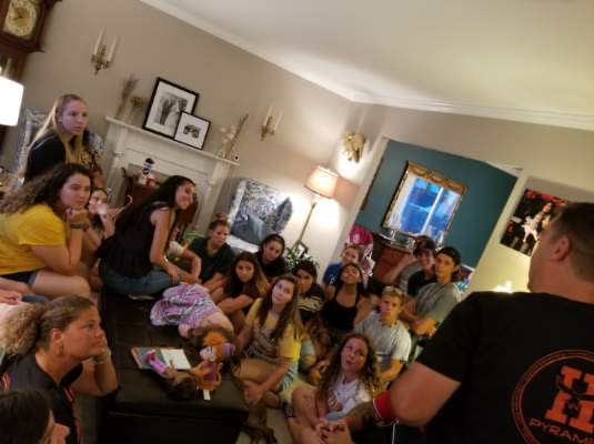 2019 Young Life Campaigners session in the Busch’s living room in their house.  
