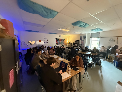 Classroom at Hayfield depicting distracted students